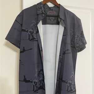 Retro Rifle Scar Rifle Tactical collared button up tee